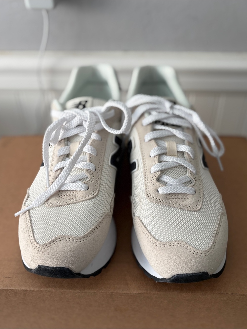 New Balance Cream and White Casual Runner Sneakers